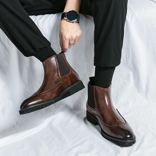 Bottes Chelsea homme perforées - vue 2