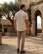 Chemise homme manches courtes texturée