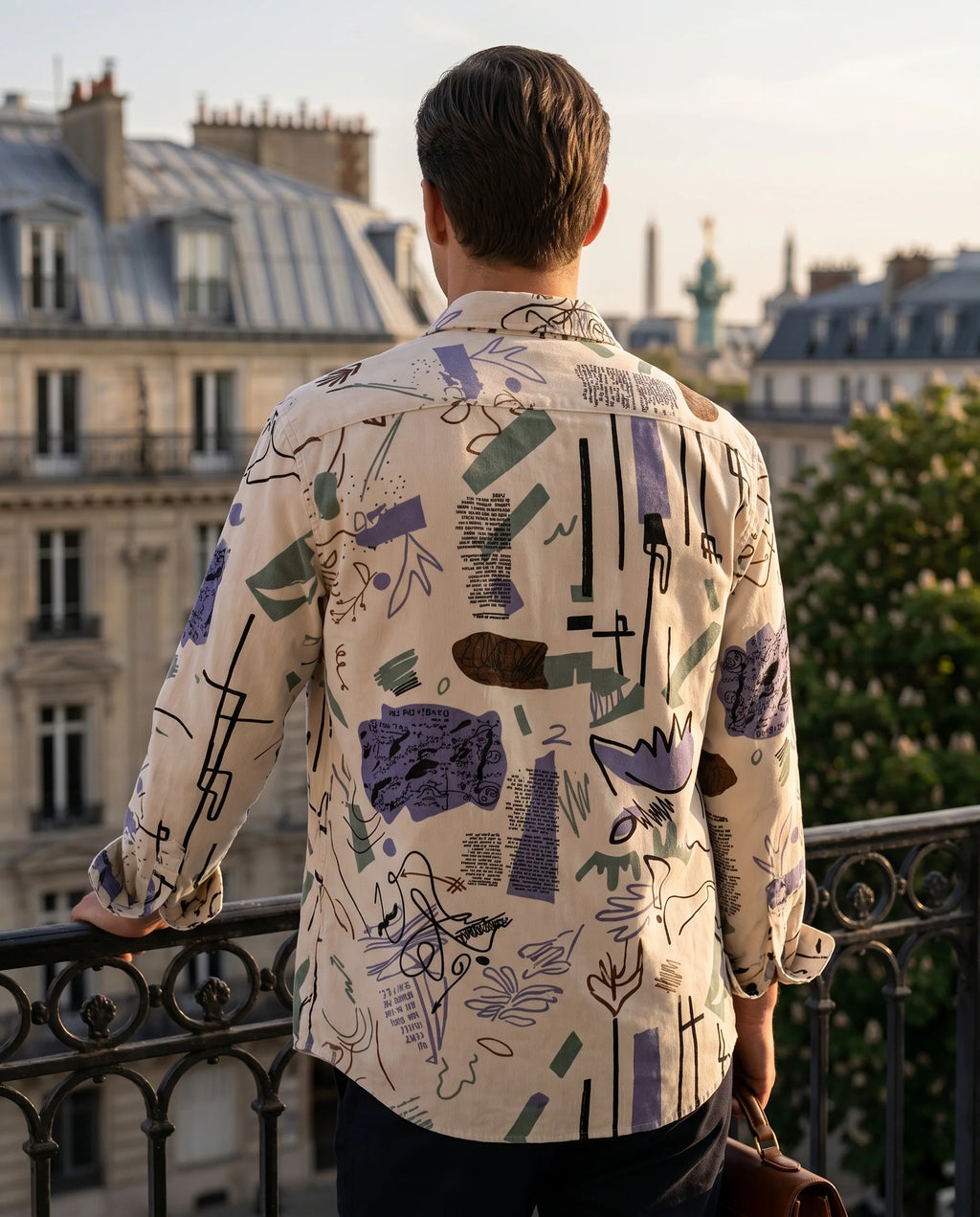 Chemise homme à imprimé artistique