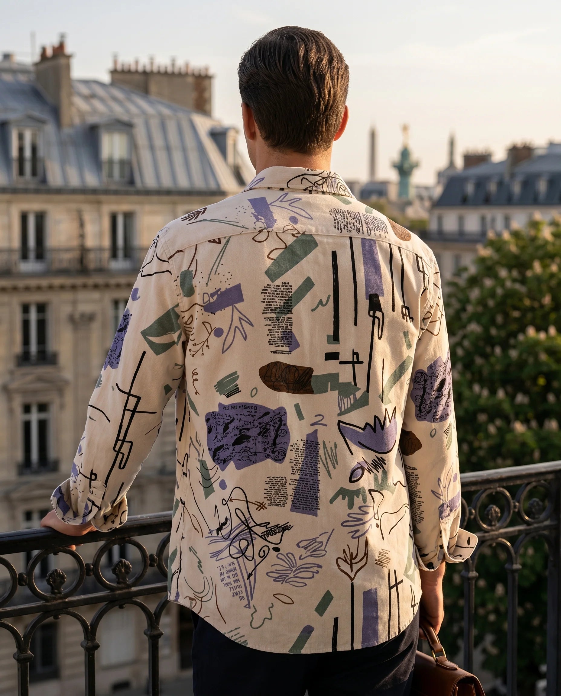 Chemise homme à imprimé artistique