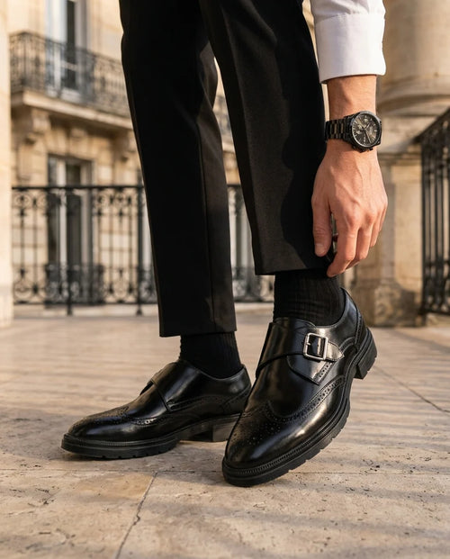 Chaussures homme à boucle perforées - vue 2
