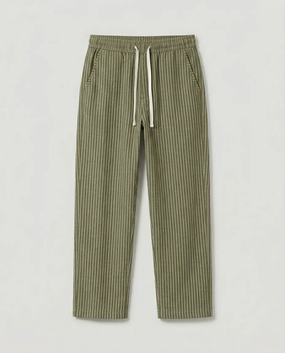 Pantalon homme rayé ample