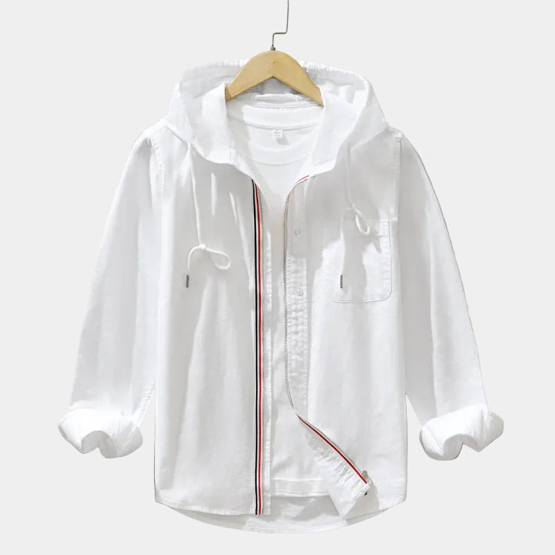 Chemise homme zippée à capuche