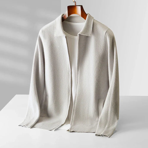 Cardigan homme zippé col chemise - vue 2