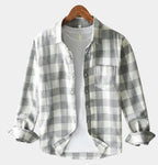 Chemise homme à carreaux boutonnée