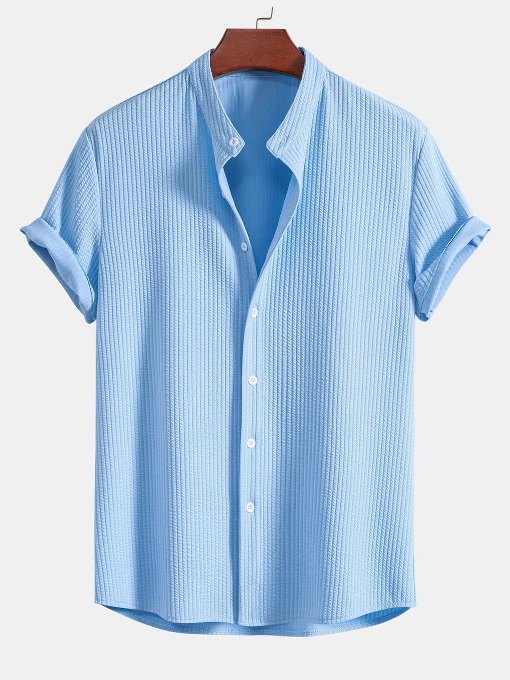 Chemise homme col officier texturée