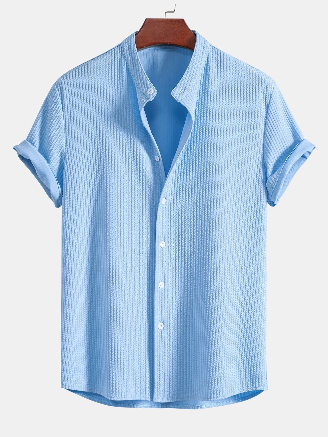 Chemise homme col officier texturée