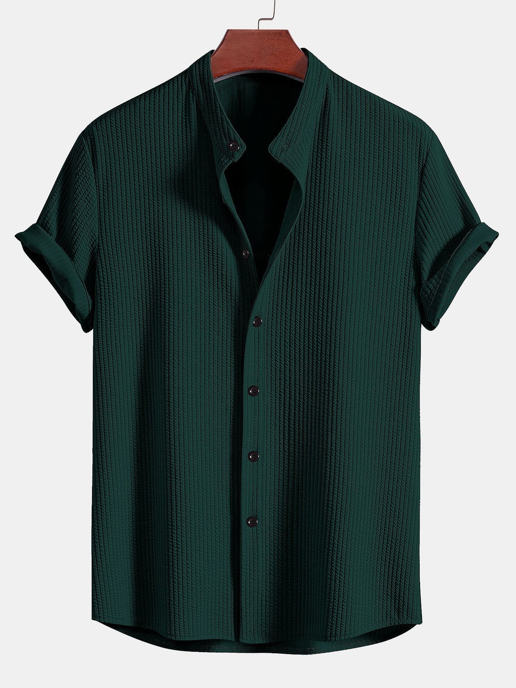 Chemise homme col officier texturée