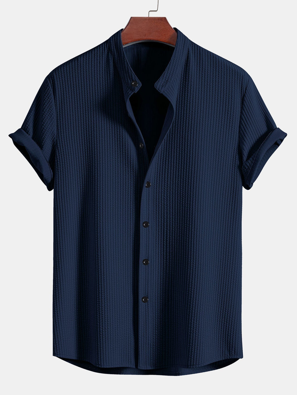Chemise homme col officier texturée