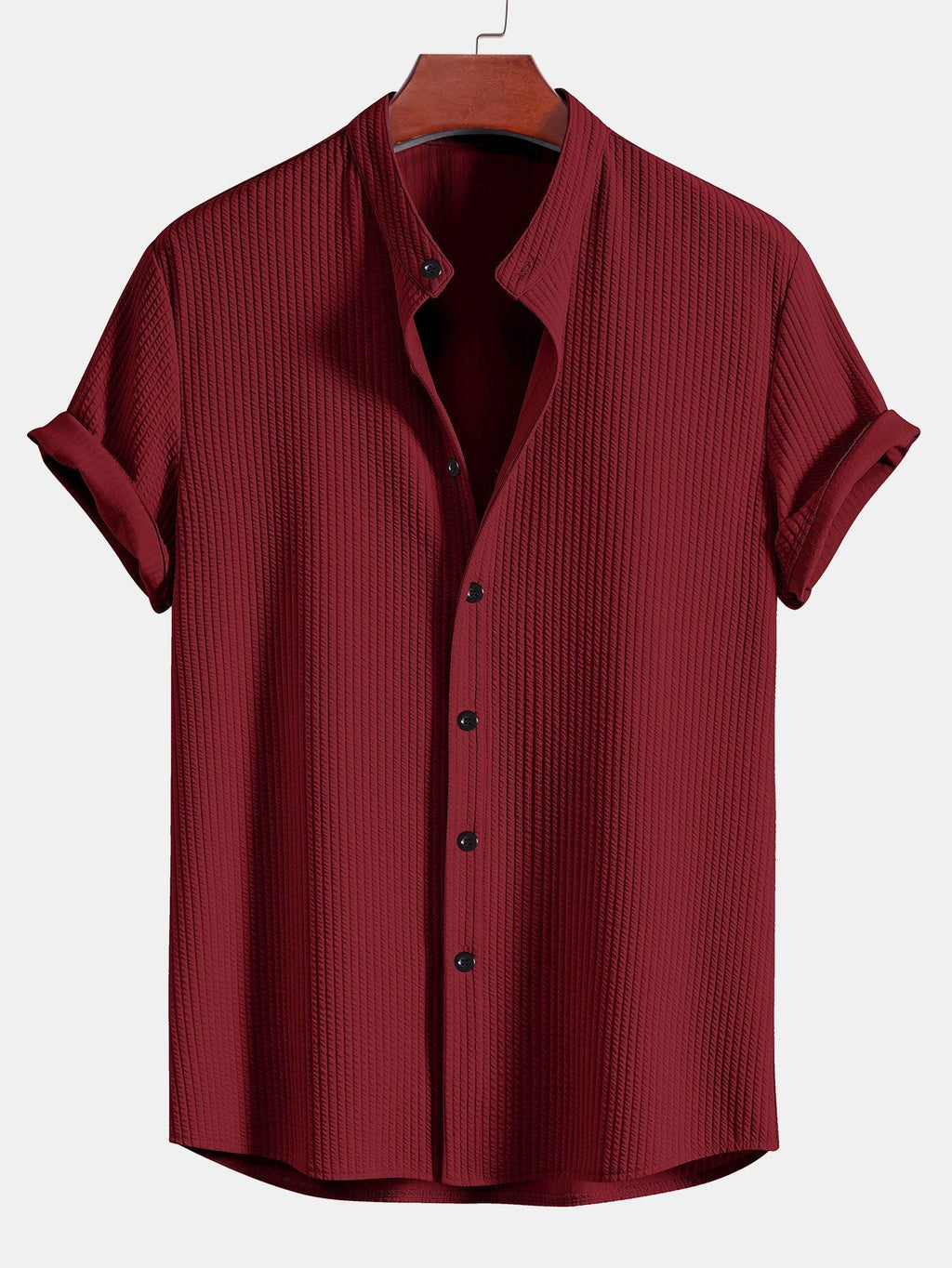 Chemise homme col officier texturée