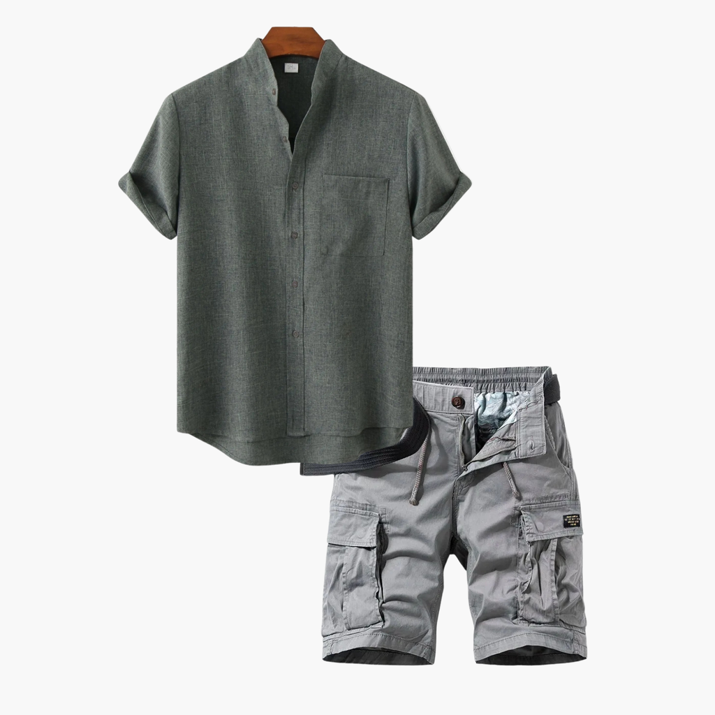 Ensemble homme chemise boutonnée cargo