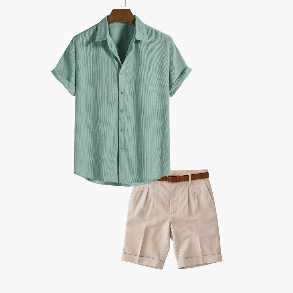 Ensemble homme chemise rayée et short