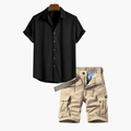 Ensemble homme chemise rayée et cargo