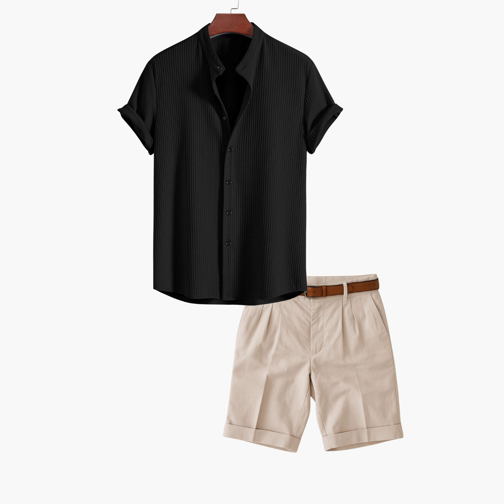 Ensemble homme chemise texturée et short