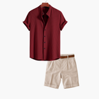 Ensemble homme chemise texturée et short