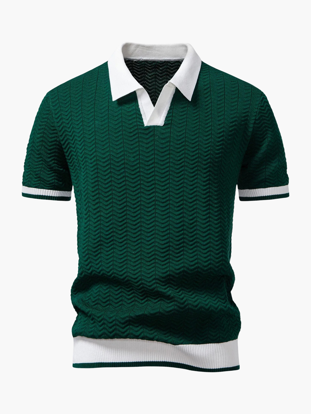 Ensemble homme polo texturé contrasté