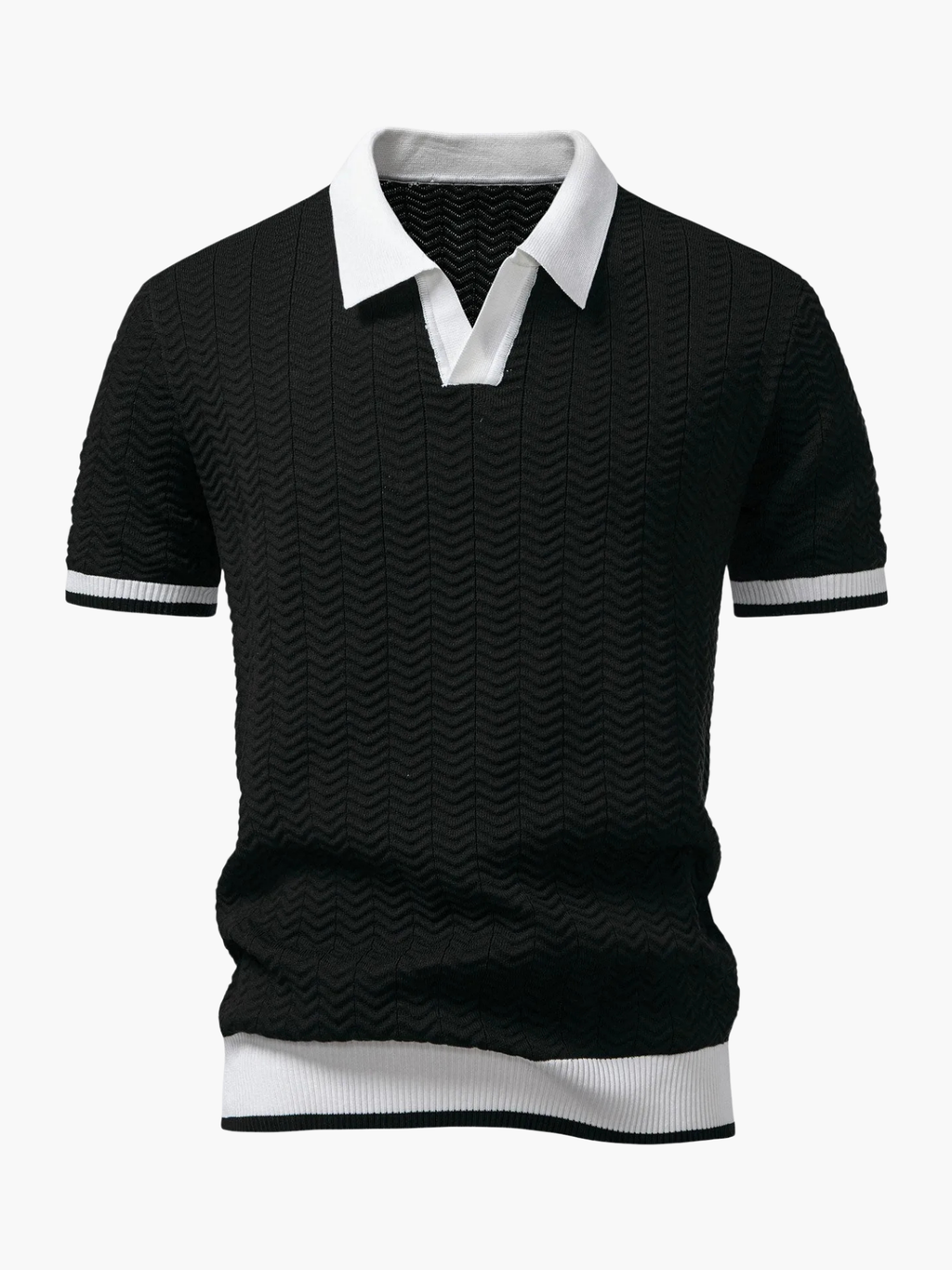 Ensemble homme polo texturé contrasté