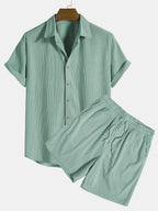 Ensemble homme texturé manches courtes