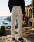 Pantalon homme rayé ample