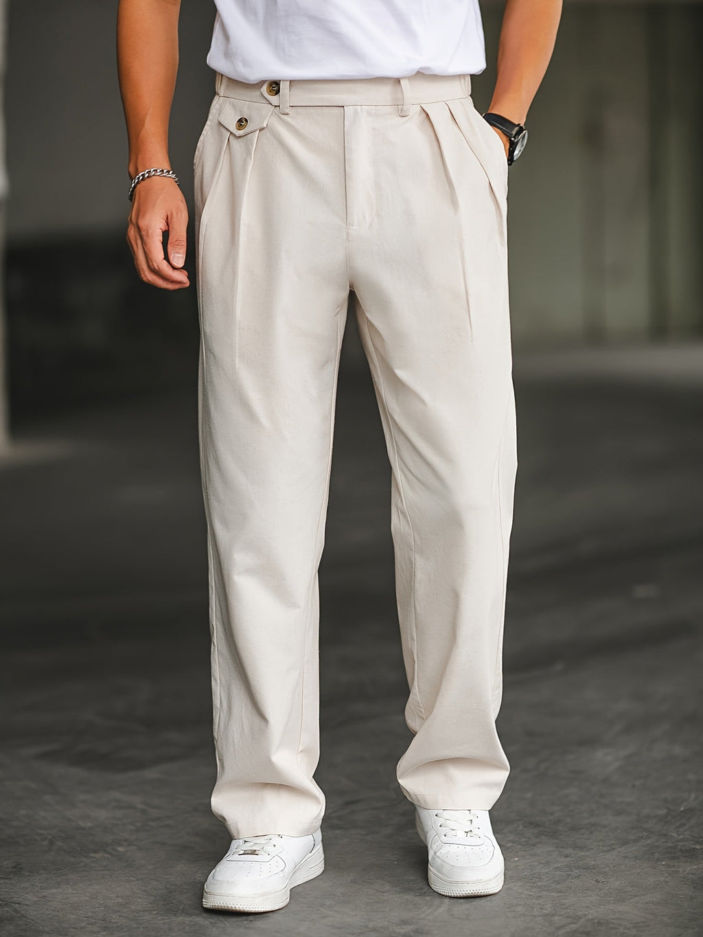 Pantalon homme plissé